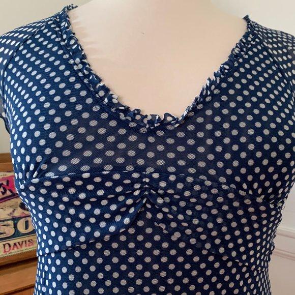 Anthropologie polka dot top US L - Picture 1 of 5